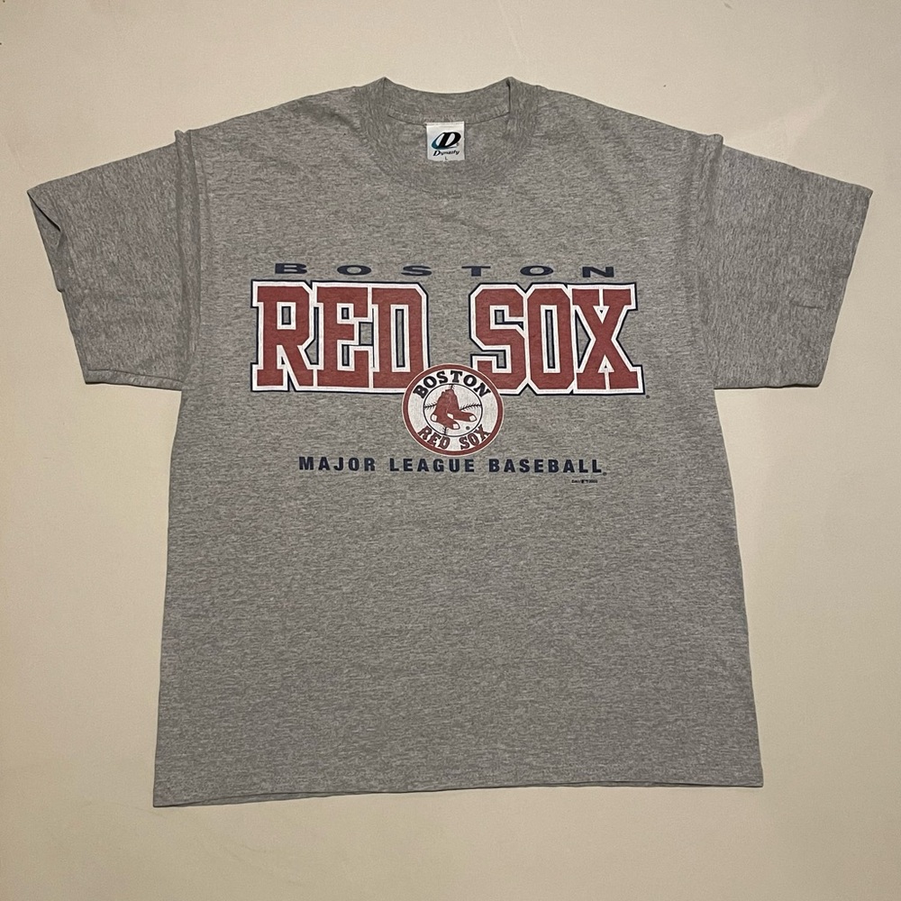 Vintage Heather Gray Short Sleeve Tee with Red Sox Graphic